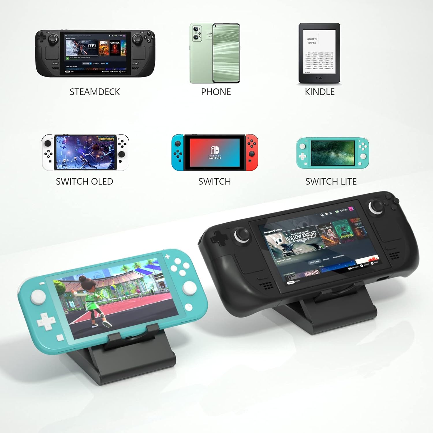 ECHZOVE Switch lite Holder, Adjustable Stand for Switch lite, Portable Switch Light Stand - Black - Image 9