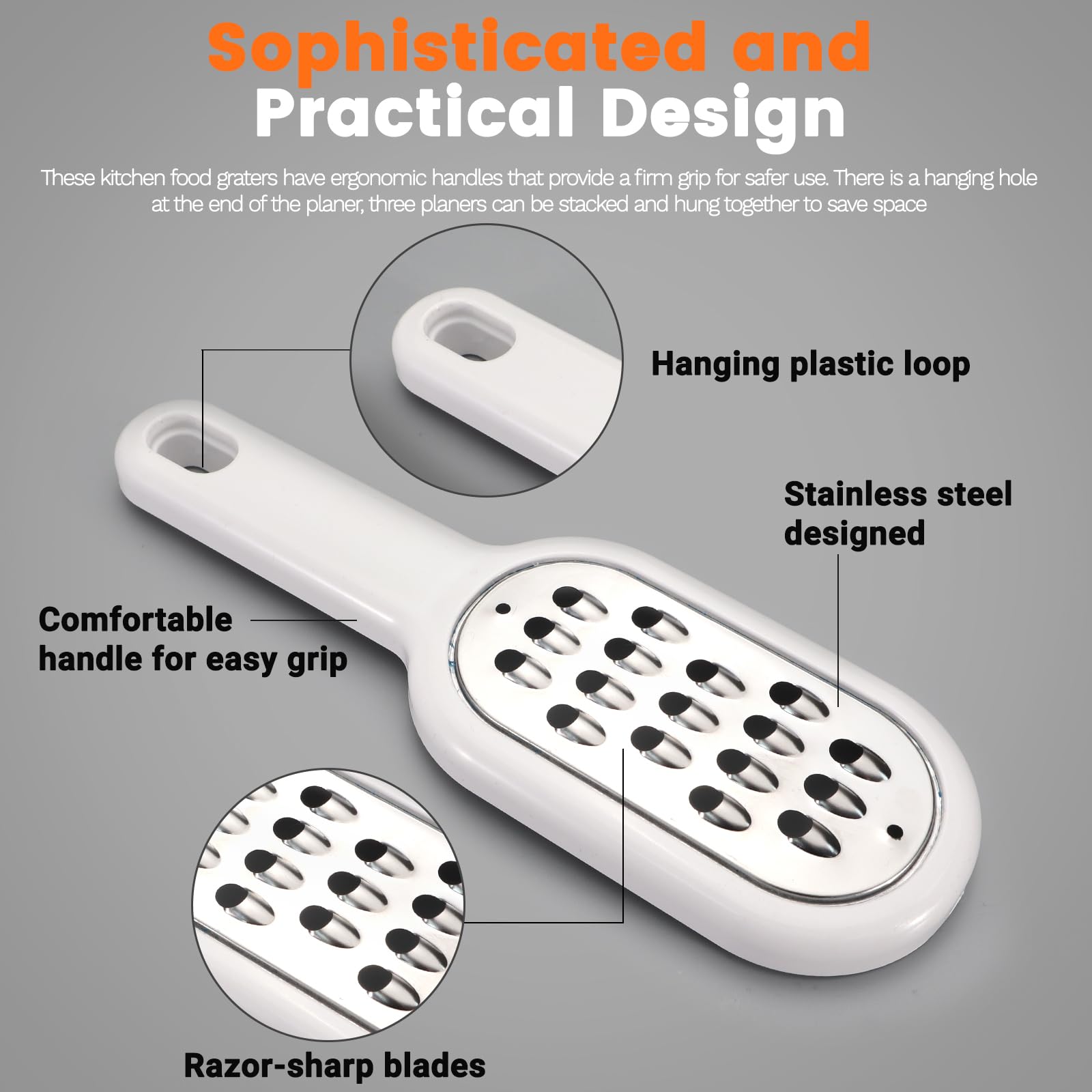 Lot De 3 Râpes Miniatures à Main Pour Boîte à Ail - Petite Râpe à Noix De Muscade - Mini Zesteur De Fromage Et De Gingembre