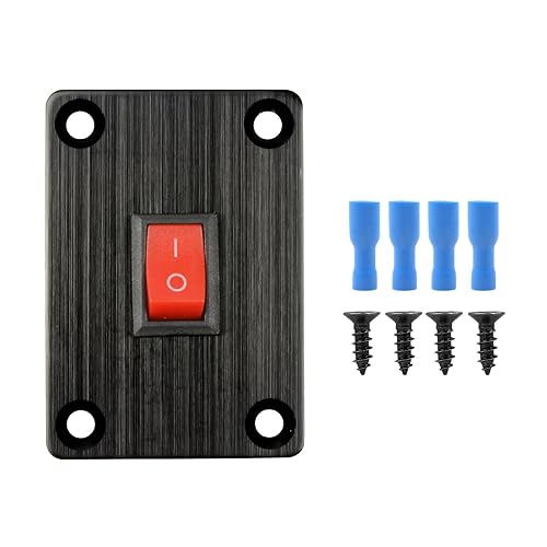 Vista 26 de Interruptor basculante de barco KCD1 negro de 2 posiciones y 2 pines SPST interruptor de panel 6A 250VCA 10A 125VAC, con 4 terminales azules 1pcs