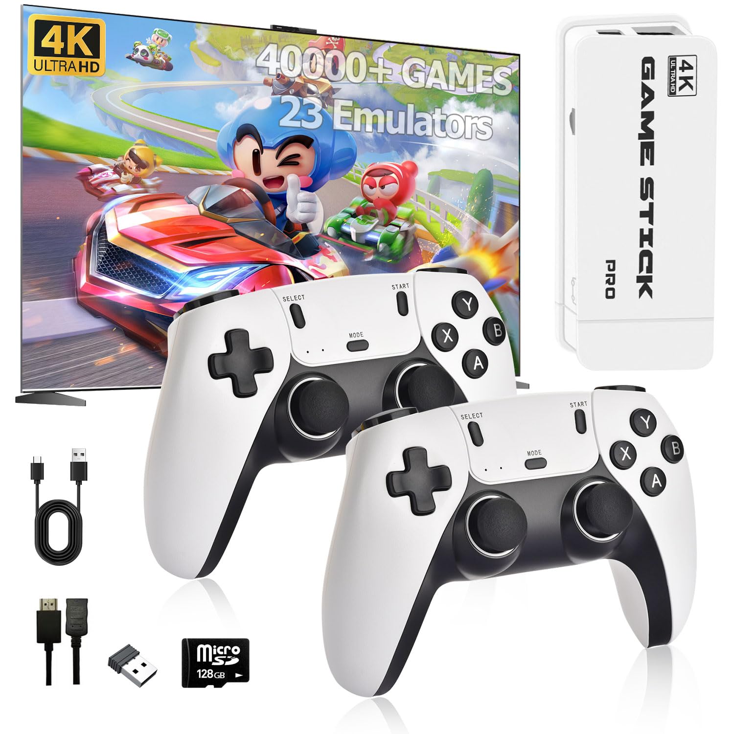 Mini consola de juegos retro clásica, 2 controladores HDMI HD salida infantil juego clásico Mini consola de juegos retro clásica, 2 controladores HDMI HD salida infantil juego clásico