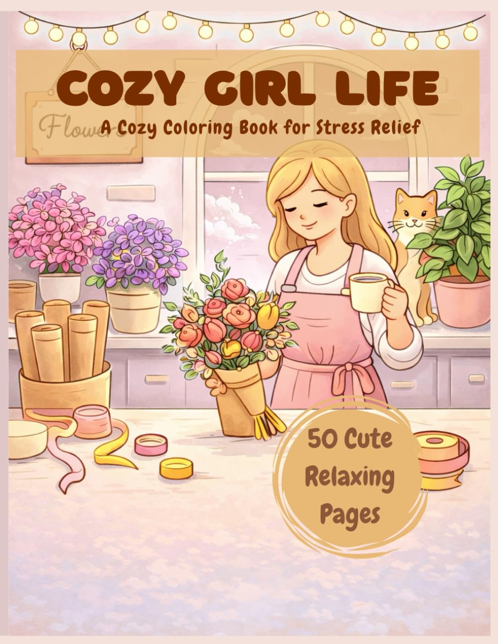 COZY GIRL LIFE: A Cozy Coloring Book for Stress Relief