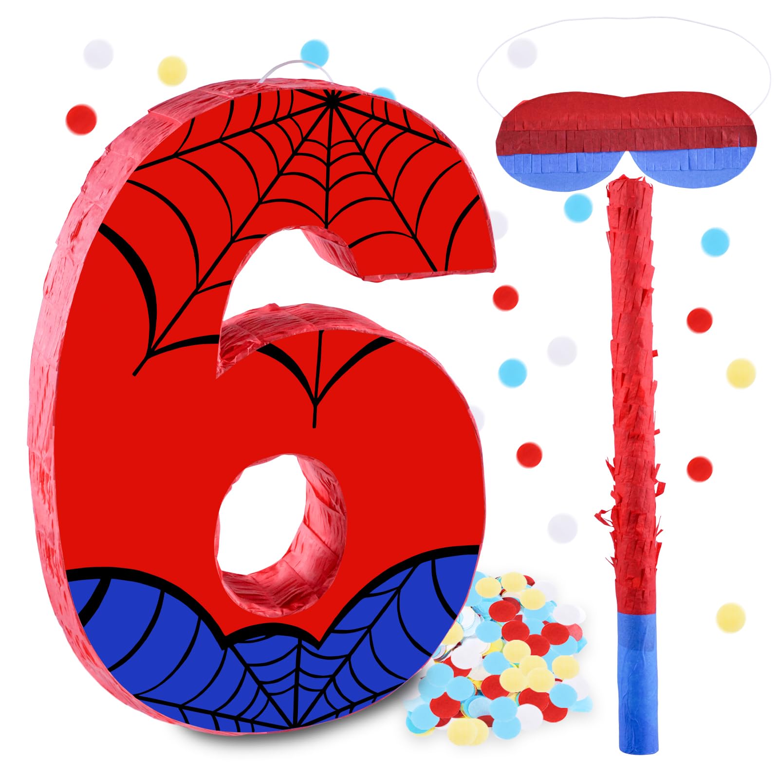 Piñata araignée numéro 6 pour offrir une surprise originale d'anniversaire 6 ans - 8