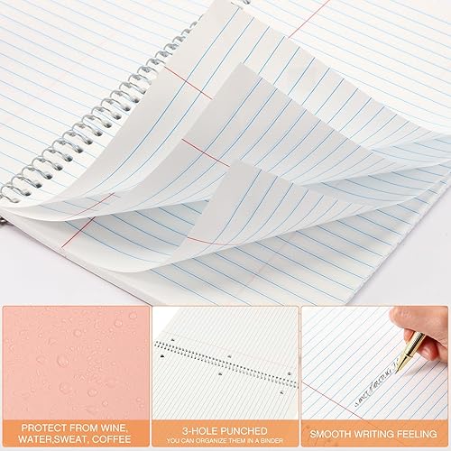 Miniatura 3 de Geyoga 4 cuadernos de papel de piedra impermeables en espiral, cuaderno de papel de piedra duradero, 60 hojas, bloc de notas impermeable,