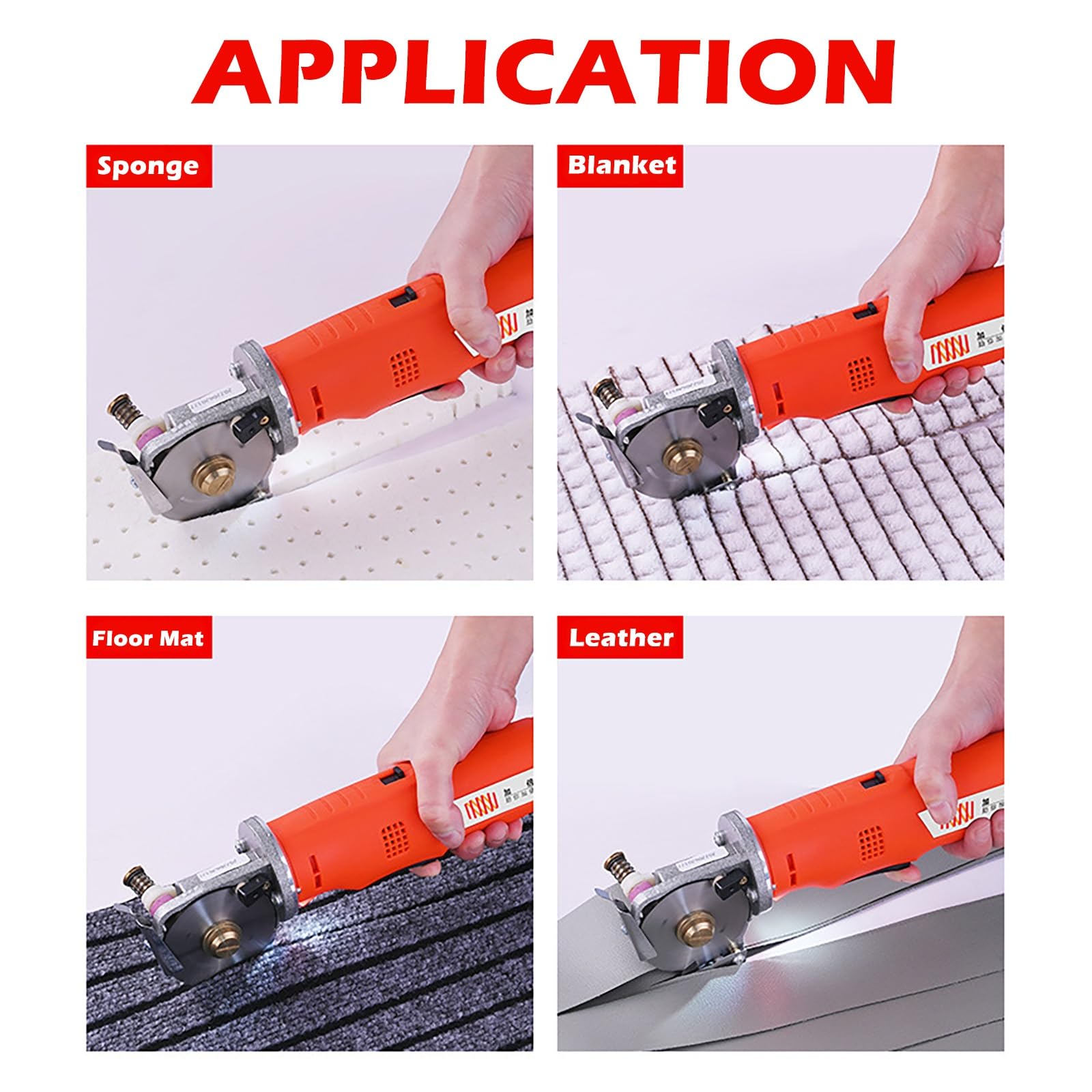 Cortadora de tela rotativa eléctrica inalámbrica, tijeras de tela recargables con iluminación frontal, 2 cuchillas, tijeras de costura de mano, tijeras de tela multicapa para alfombras