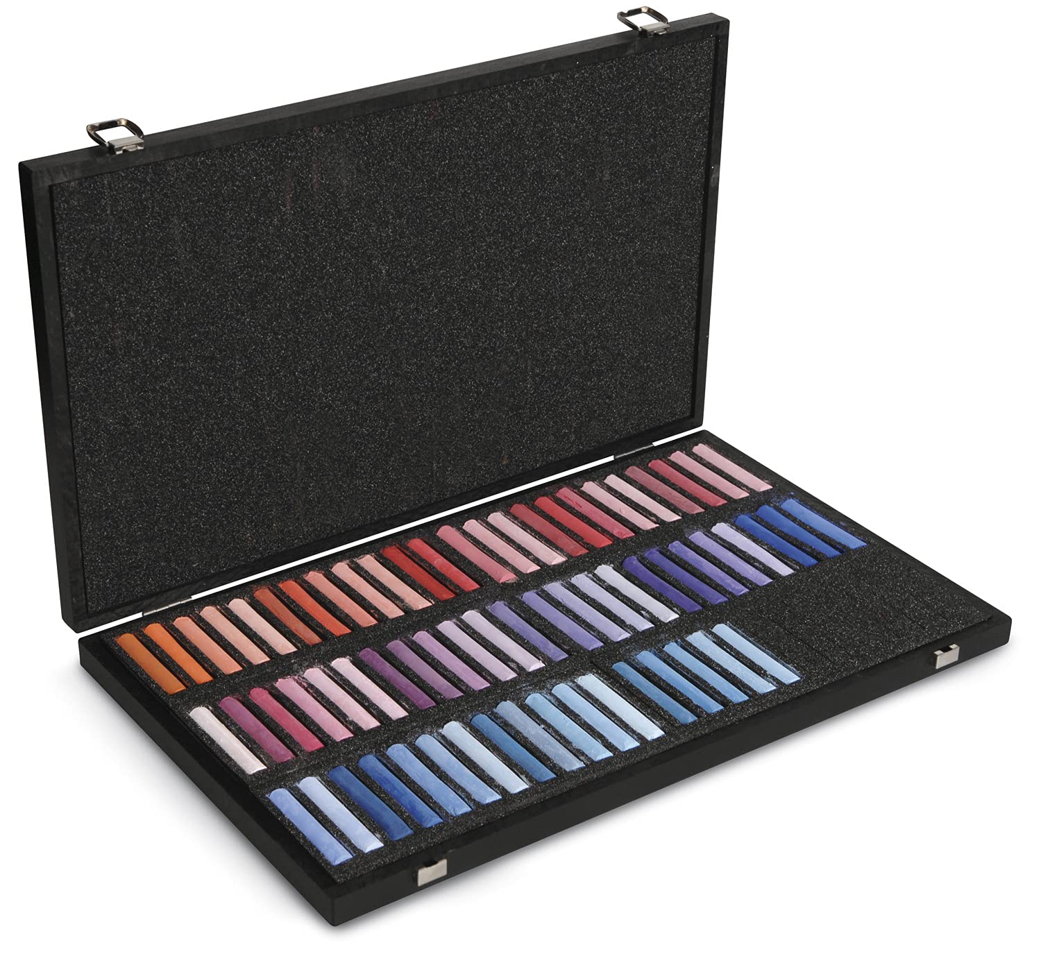 Blockx 49925 Künstler-Pastellkreiden, Komplettset brillanten Farbtönen im Holzkoffer, von Hand gefertigt mit reinen Pigmenten, leuchtende hoher Deckkraft, bunt, 204 Farben