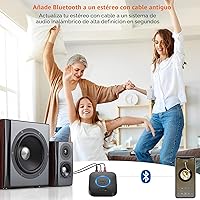 Vista 3 de 1Mii Receptor Bluetooth B06+, adaptador de audio inalámbrico de alta fidelidad, receptor Bluetooth 5.3 con envolvente 3D aptX HD aptX baja latencia