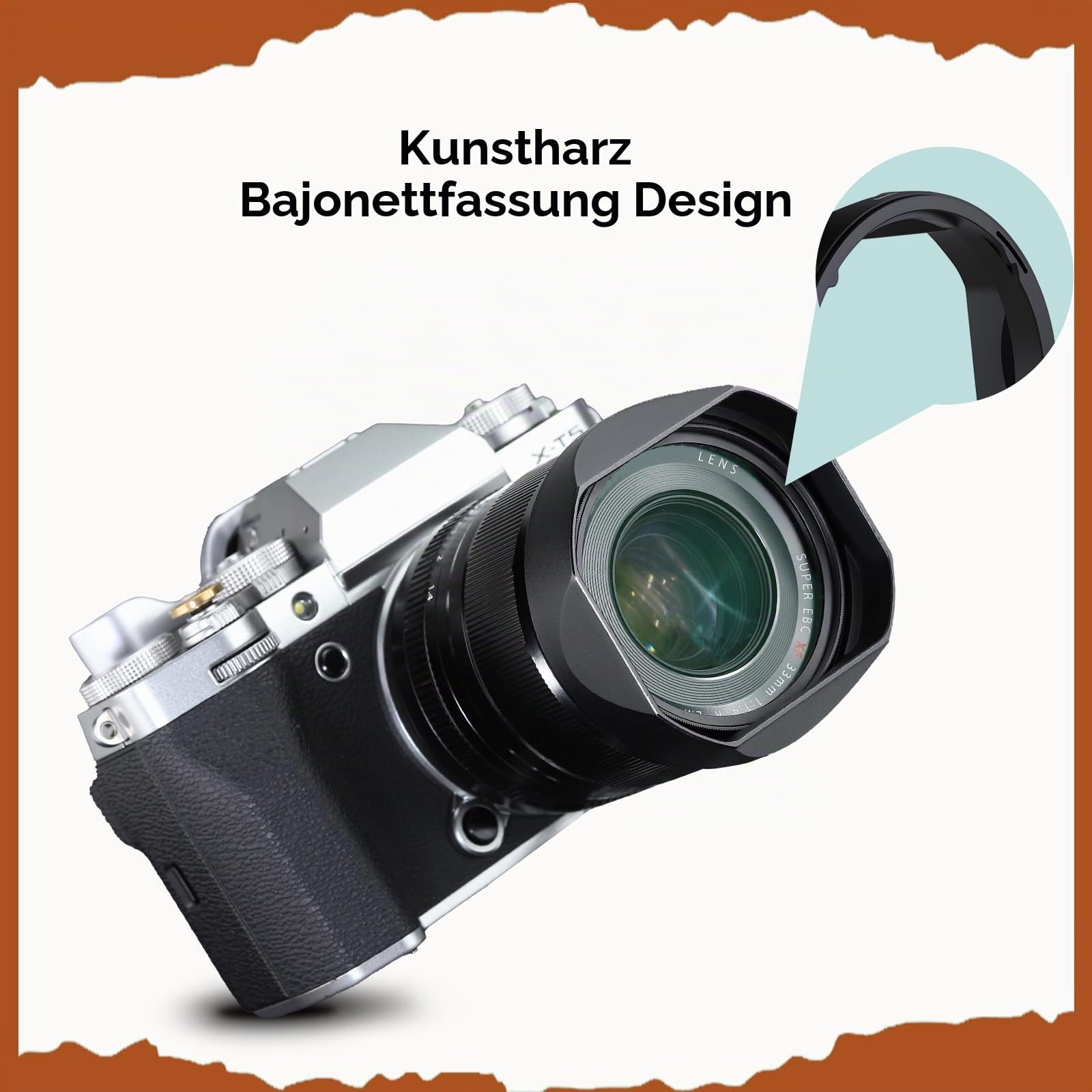 Haoge Gegenlichtblende aus Metall für Fujinon XF23 mm F1.4 R LM WR XF 16-50mm F2.8-4.8 R LM WR Fuji XF 33mm F1.4 R LM WR Objektiv