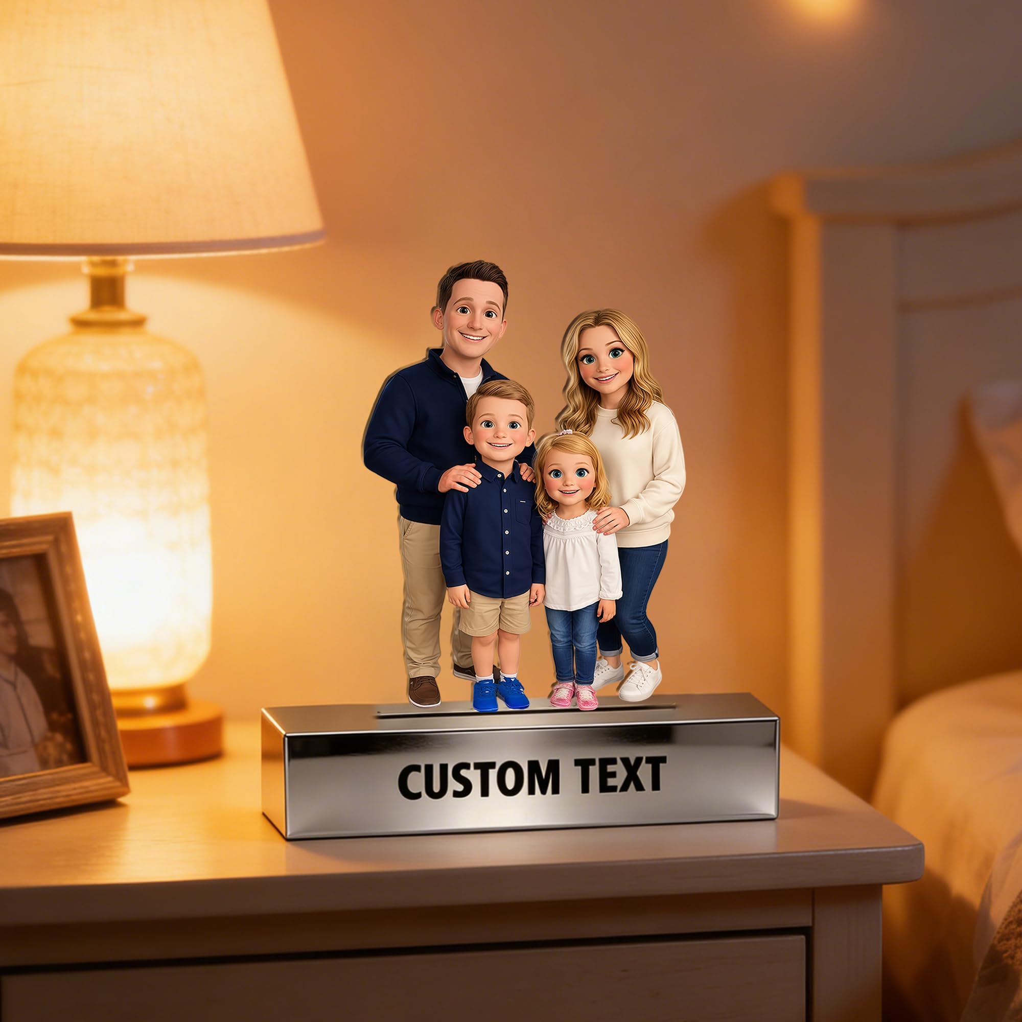 Figura Personalizada con Foto, Marcos de Cartoon, Decoracion Hogar Oficina, Regalo Personalizado para Parejas Familia Aniversario