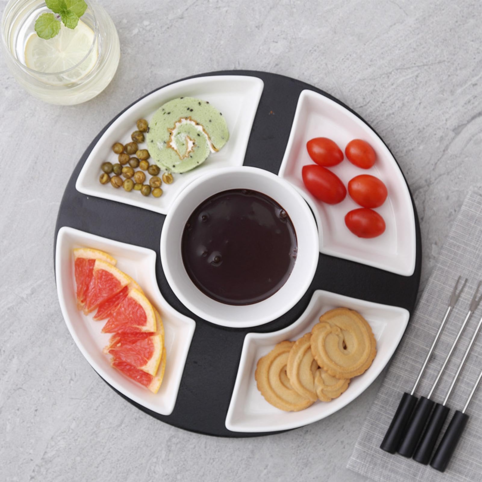 Fondue Au Chocolat, Fondue Chocolat en Céramique Fondue Chocolat Bougie Fondue Chocolat Fruits Fondue Au Chocolat Maison pour Chocolat, Beurre Et Fromage