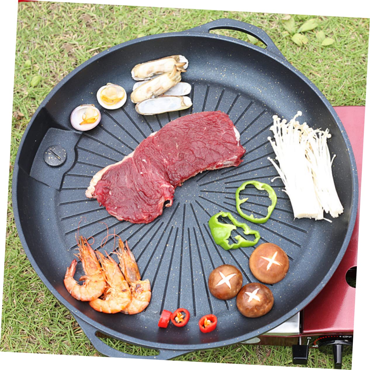 Toddmomy Accesorios para Asar Wok Accesorios para Barbacoa Al Aire Sartén Parrilla De Barbacoa Placa Antiadherente para Barbacoa Herramienta para Asar Al Aire Herramienta