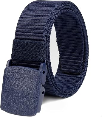 Mens Tactical Nylon Belt Adjustable No-Metal Buckle, Stretch Tactical Belt - Hiking Rigger Military Work-Quick Release, Stretch Tactical Belt for Daily/Outdoor/Business