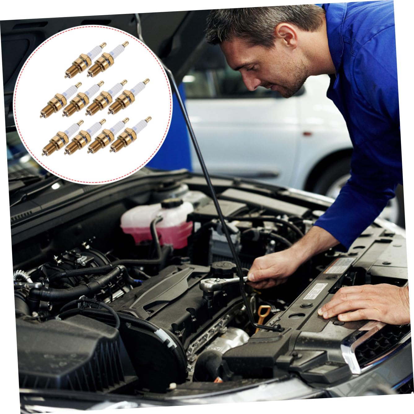 Cabilock 10 Bujías de Repuesto para Generador de Gasolina y Maquinaria Agrícola Compatibles Motores de 4 Tiempos Fabricadas Materiales Duraderos Ideales para Equipos de Jardinería y