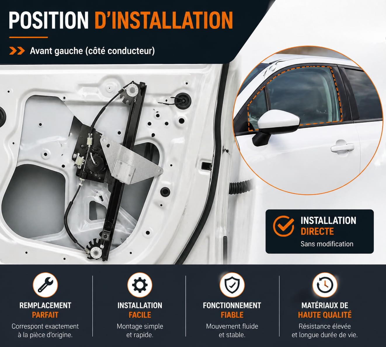 Alzacristallo elettrico anteriore sinistro compatibile con Citroen C3 II 2009-2020 Conduttore 9221FQ 9221FR 9802617780 Meccanismo Completo