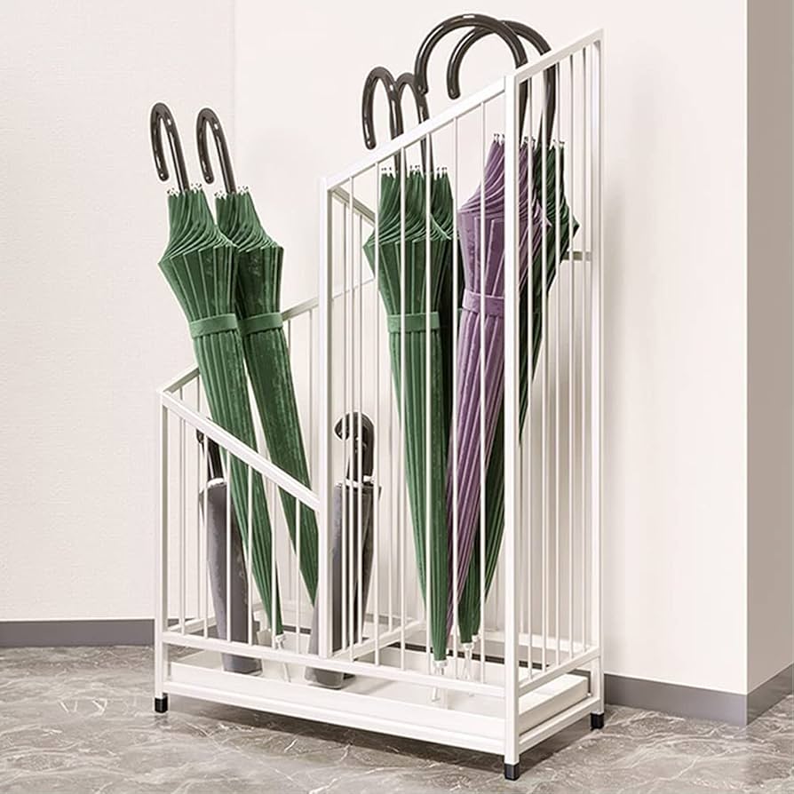 メタル製のスリムでおしゃれな傘立て、水受け皿付きで便利 Amazon｜【2024年新設計】傘立て スリム おしゃれ 傘 立て 傘た