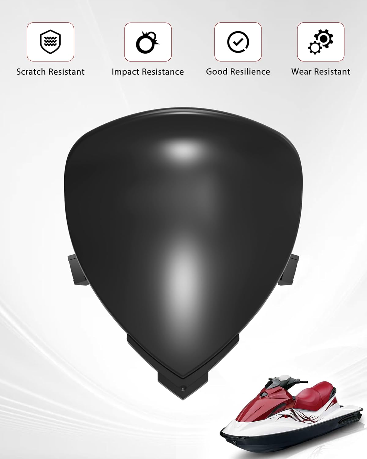 Front Wind Screen Deflector Compatible with Sea-Doo GTI Wake 2006-2010 Models Accessories, Black Wind Deflector, Replace # 291002511