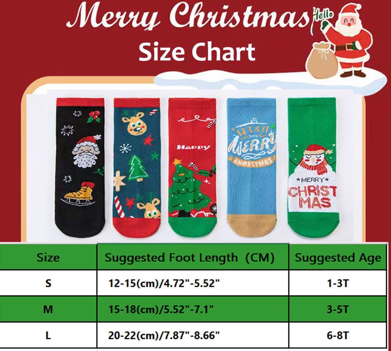 YXBQueen Christmas Socks Children Socks Christmas Gift Kid for Toddler Boy Girl Cotton Xmas Funny Socks Autumn Ankle Sock