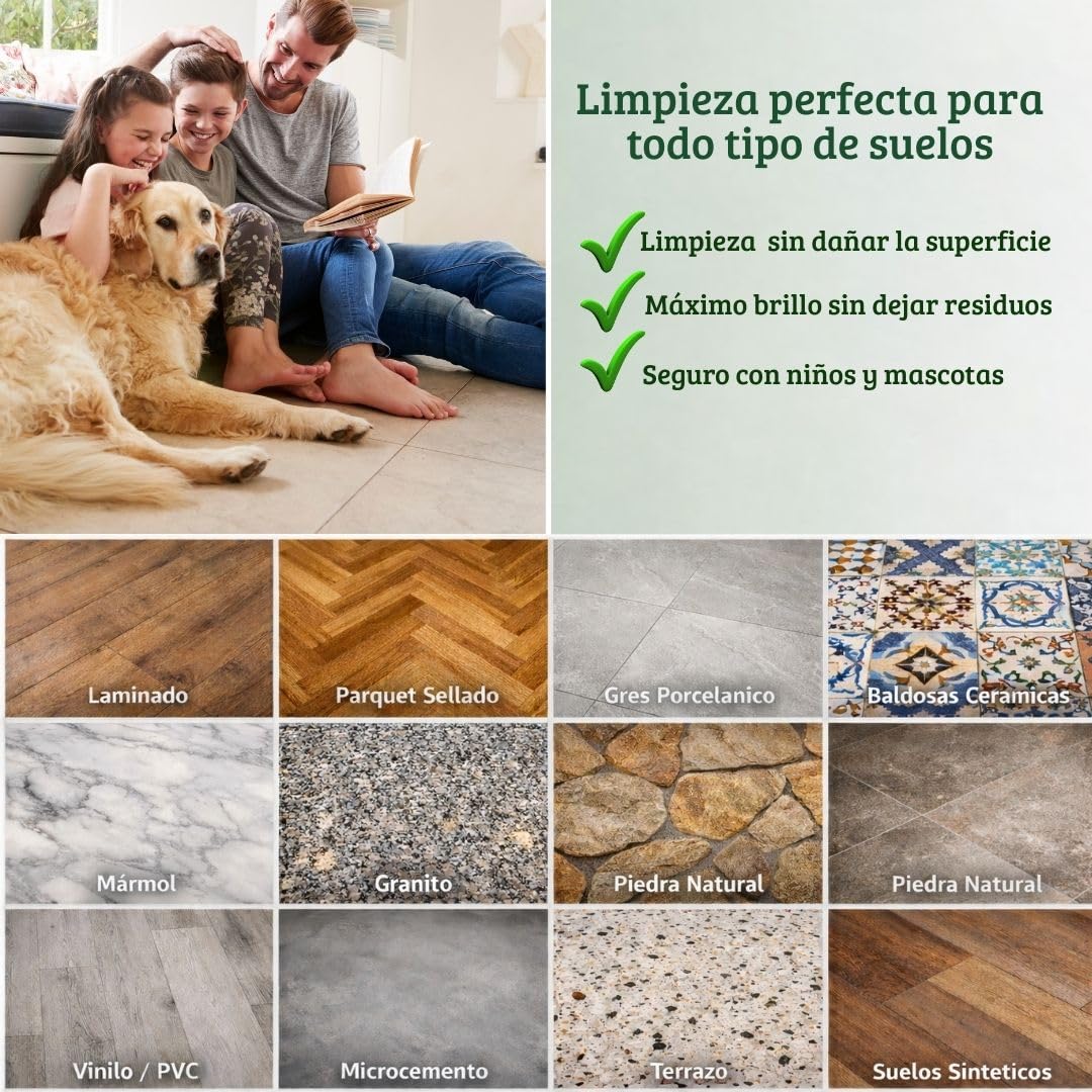Fregasuelos Mascotas Detergente Elimina olores con Citronela | Concentrado | Poco Agradable para Mosquitos e Insectos | Aroma Fresco | Elimina Olores de Perros y Gatos (1L) (5l)