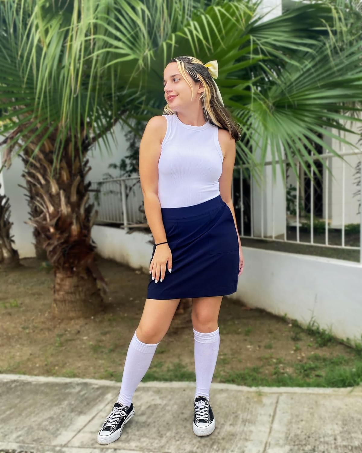 Stelle Women's Golf Tennis Skorts 18" Stretchy Workout Hiking Skirt with Inner Pocket - Image 2