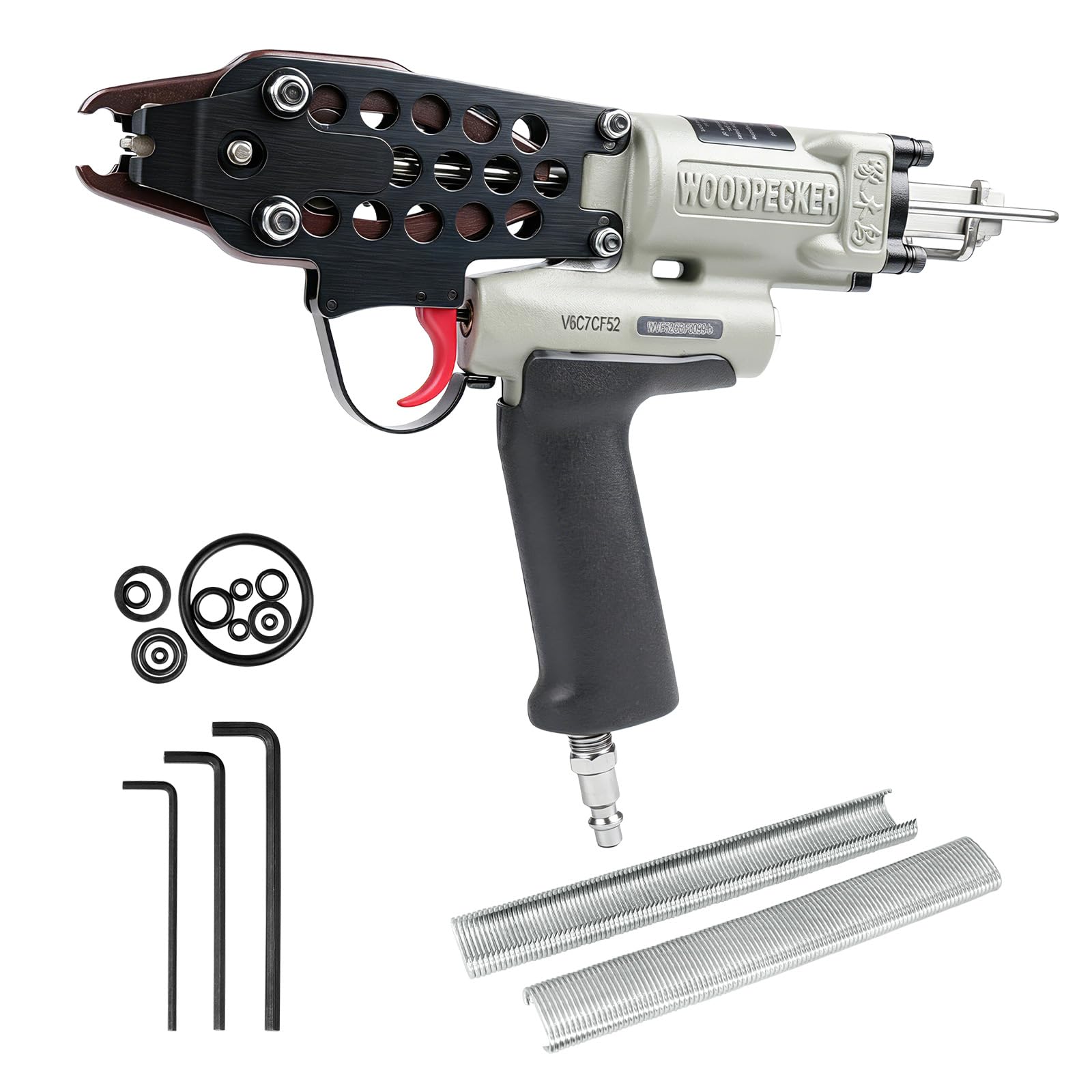 Pistolet à anneau pneumatique de calibre 15 WOODPECKER avec chargeur anticorrosion