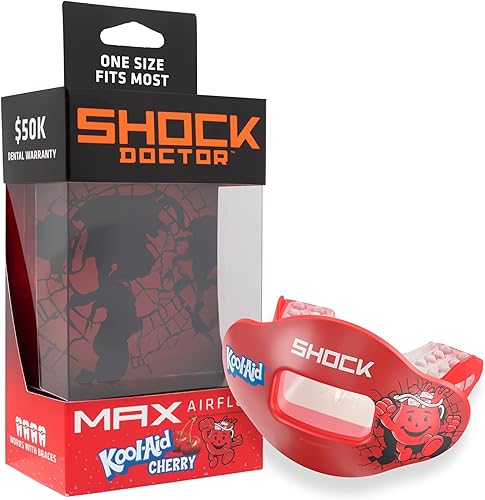Shock Doctor Kool Aid - Protector bucal para labios, flujo de aire máximo, protección completa de la boca compatible con frenillos, protector de