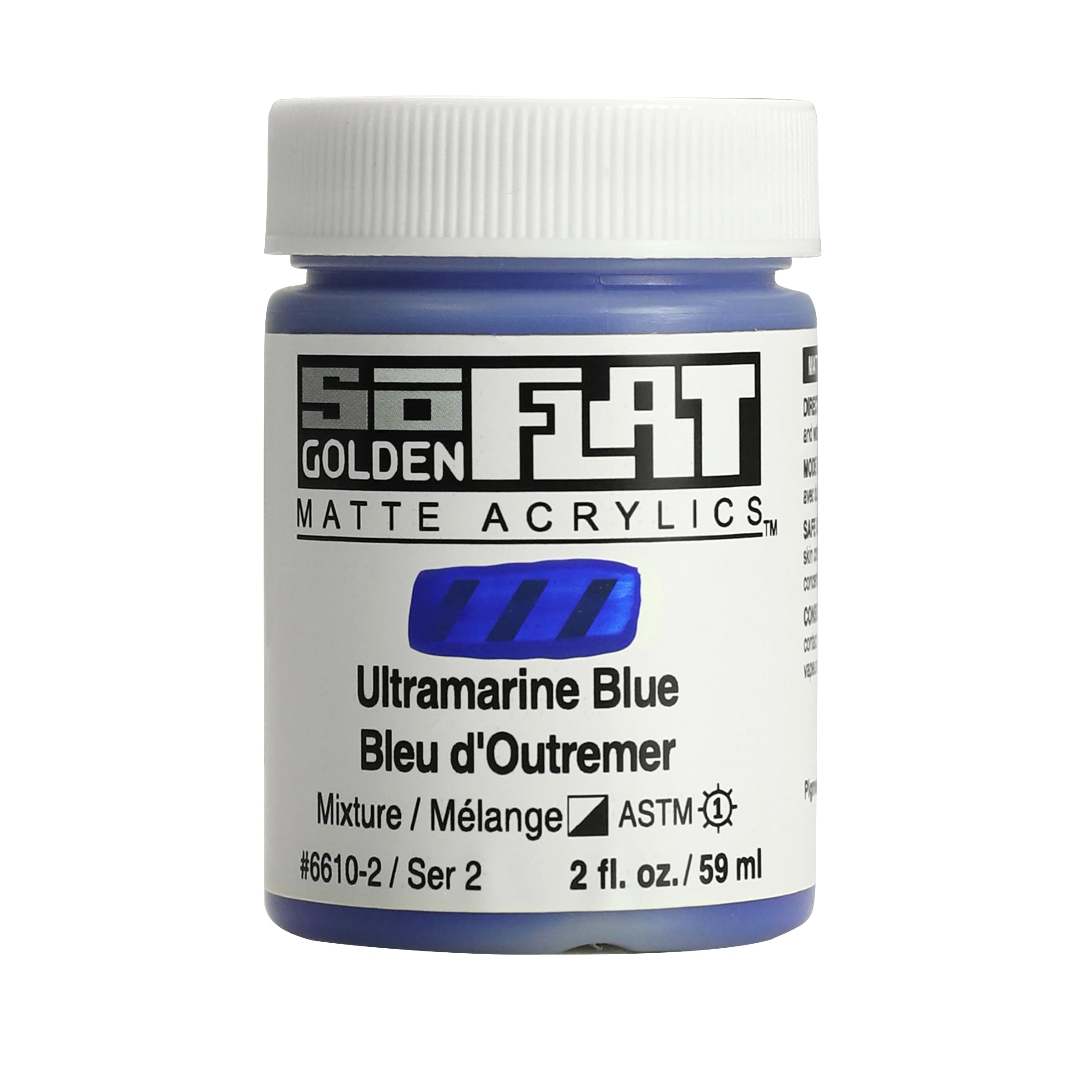 Golden SoFlat Matte Acrylic Paint, 2oz jar, Ultramarine Blue (6610-2)