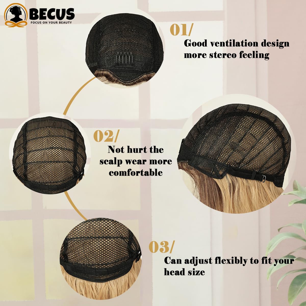 BECUS Blonde Wig for Men Wigs Long Wavy Synthetic Hair for Adults Halloween Cosplay with Free Wig Cap (20''-Blonde) - Image 2