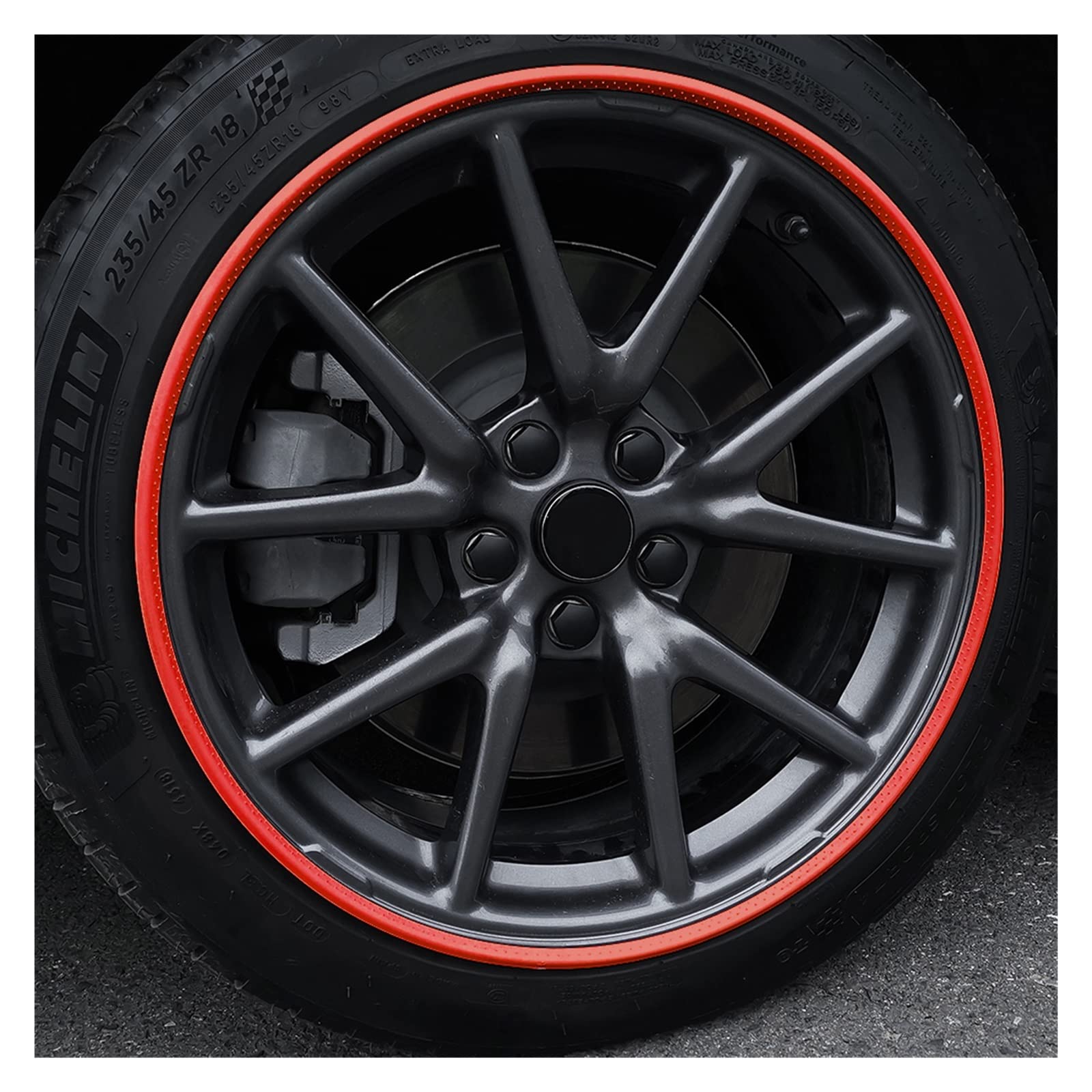 4 SZTUK Ochrona felgi samochodowej Taśma dekoracyjna. Kompatybilny dla BMW M E46 E90 E60 F10 F30 E39 F20 E36 E87 E92 G30 X5 18/19/20 cali (Color : 20inch White)