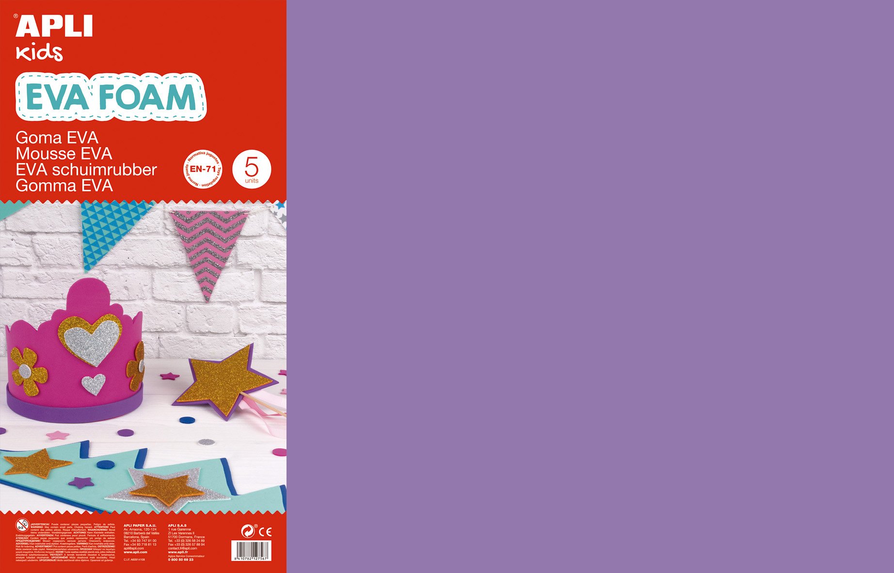 APLI Kids EVA Rubber Bag 600 x 400 mm Lilac