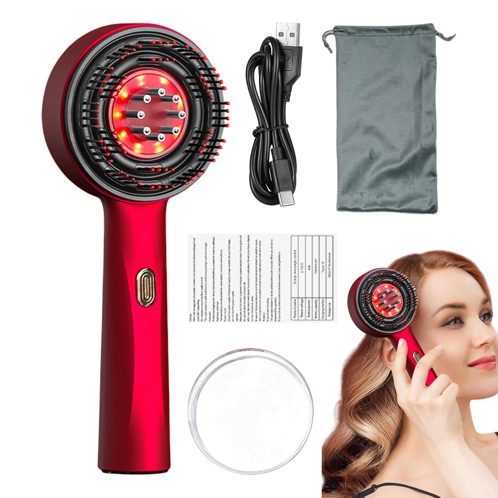 Scalp Massage Comb, Hair Oil Applicator, Electric Scalp Massager, Hair Growth Stimulation, Hair Massager Electric Scalp Massager Scalp Massaging Brush for Stimulates Hair Growth