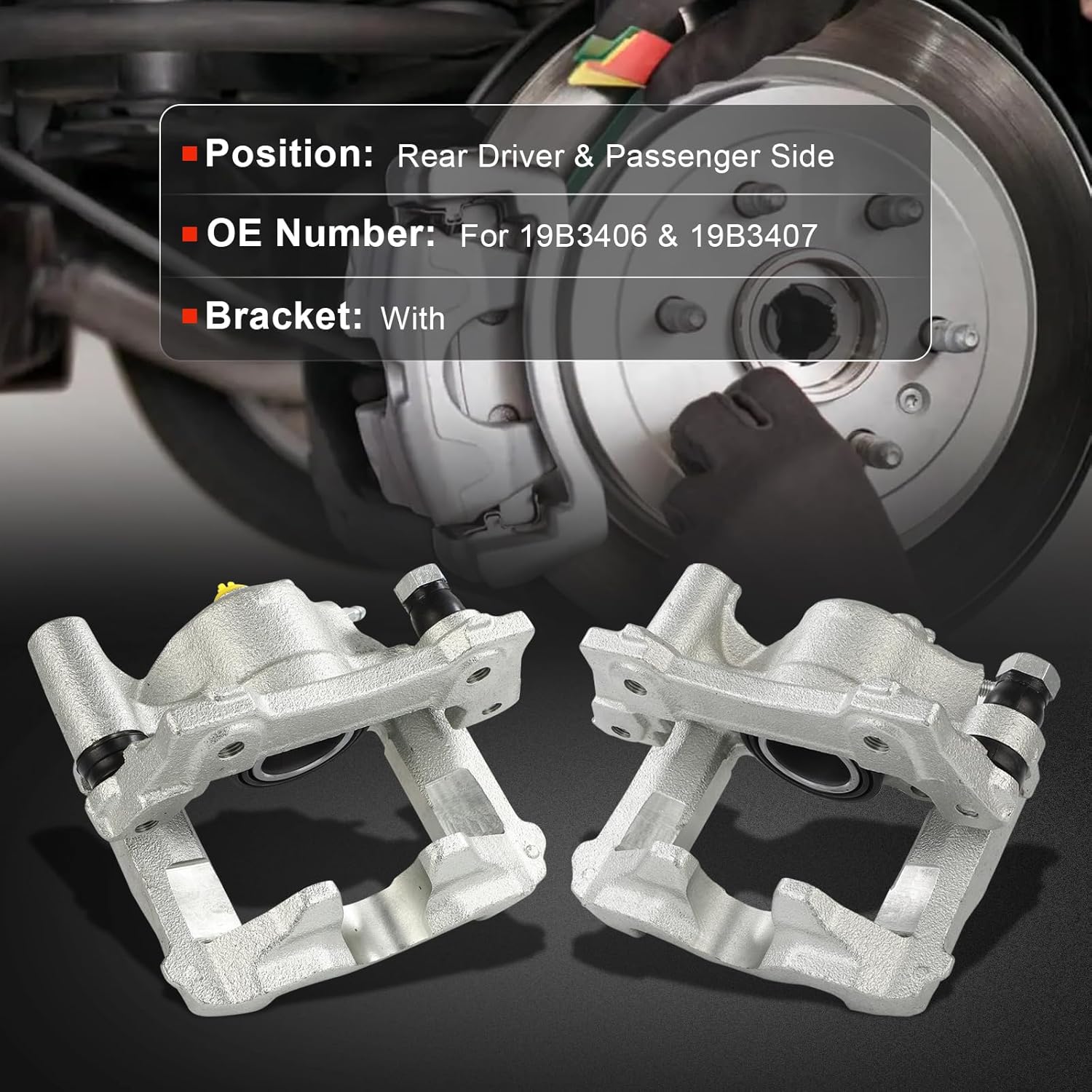 cciyu Rear Left & Right Brake Calipers Assembly w/Bracket 19B3406 19B3407 2006 For Lexus For GS300,2010 2011 2012 2013 For Lexus For IS250
