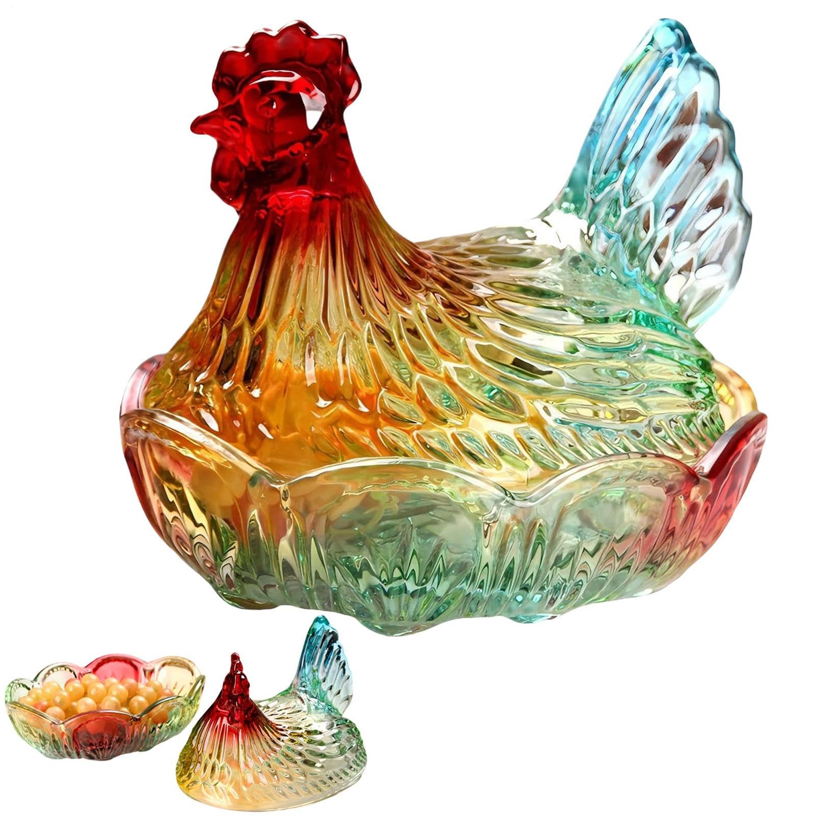 In Vetro Con Gallina Sul Per Snack E Dolci | Per Snack A Forma Di Gallina Per Collezionisti Cucina Soggiorno Camera Studio Bagno Libreria Caffè Ingresso Gioielli