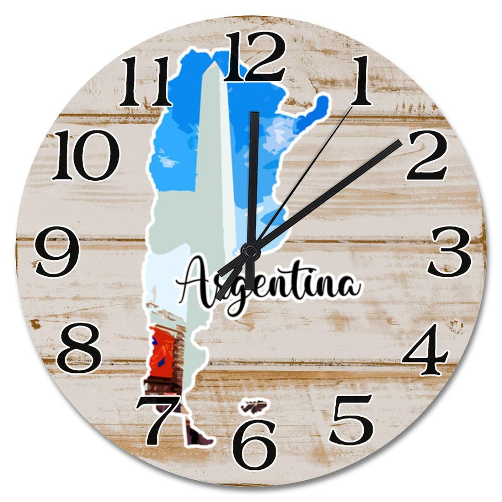 Horloge murale Argentine en bois pour salon et chambre