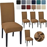 Vista 24 de Juego de 4 fundas para sillas de comedor y cocina, fundas para sillas de comedor, color negro