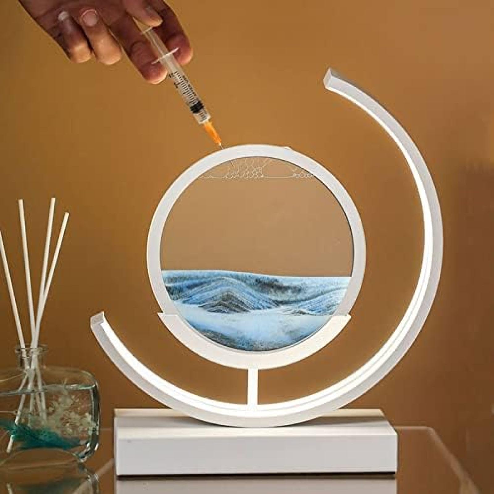 LED Licht Creatieve Drijfzand Tafel USB Lamp Bewegende Zand Art 3D Zandloper Decor