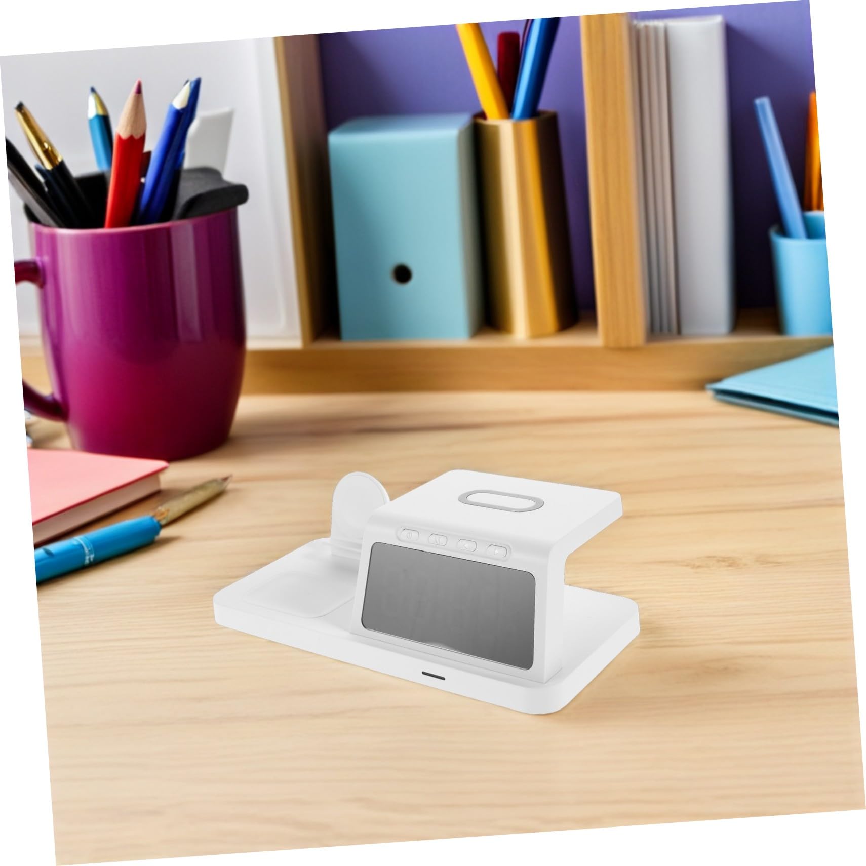 jojofuny 15w Caricatore Wireless da Tavolo Dock di Ricarica Multi-dispositivo Stazione di Ricarica Rapida Compatibile con Vari Smartphone Design Elegante per Scrivania o Comodino
