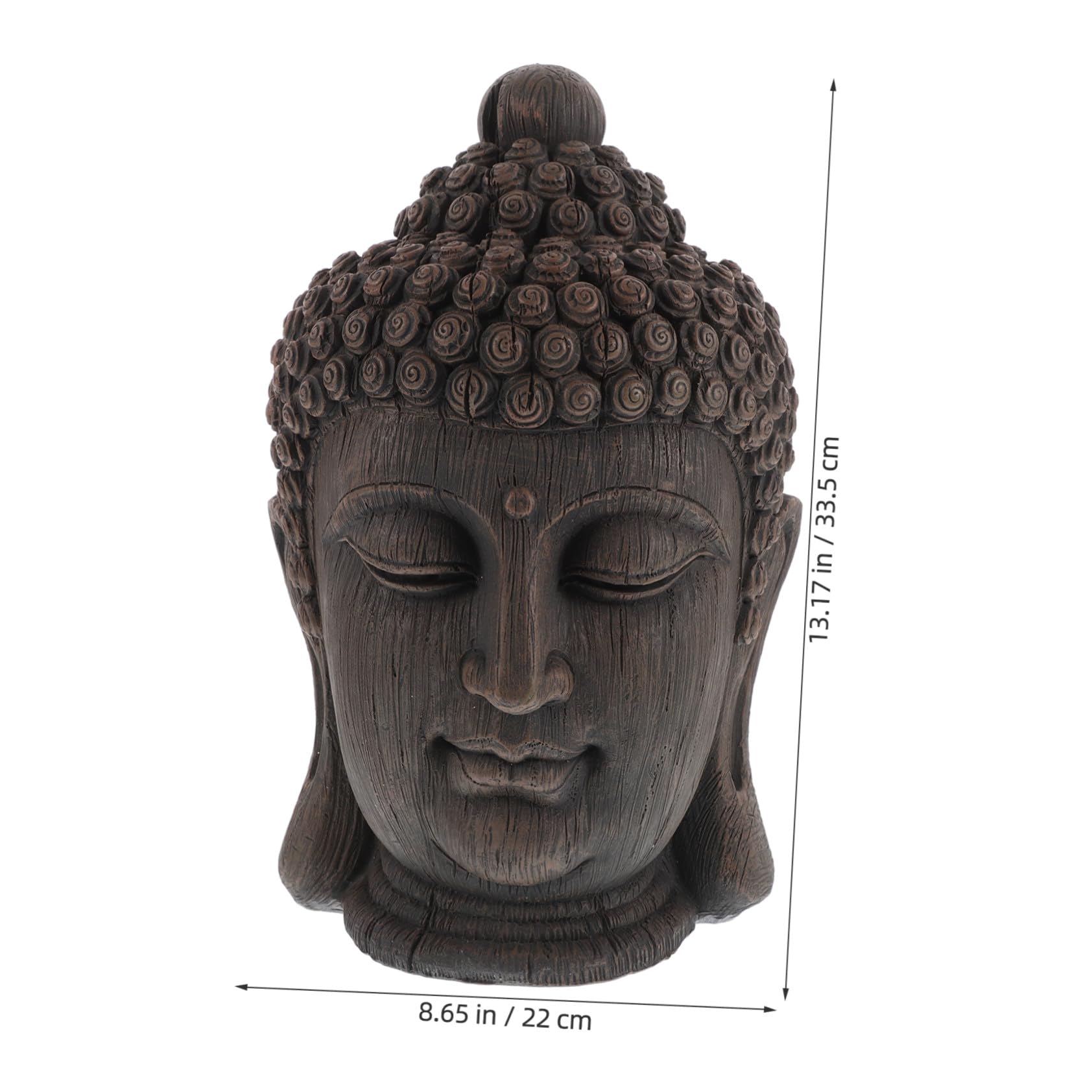 Cabilock Statue Bouddha Extérieur Résine Style Thaï Antique Bronze Tête Bouddha Décor Asiatique Ornement Jardin et Restaurant