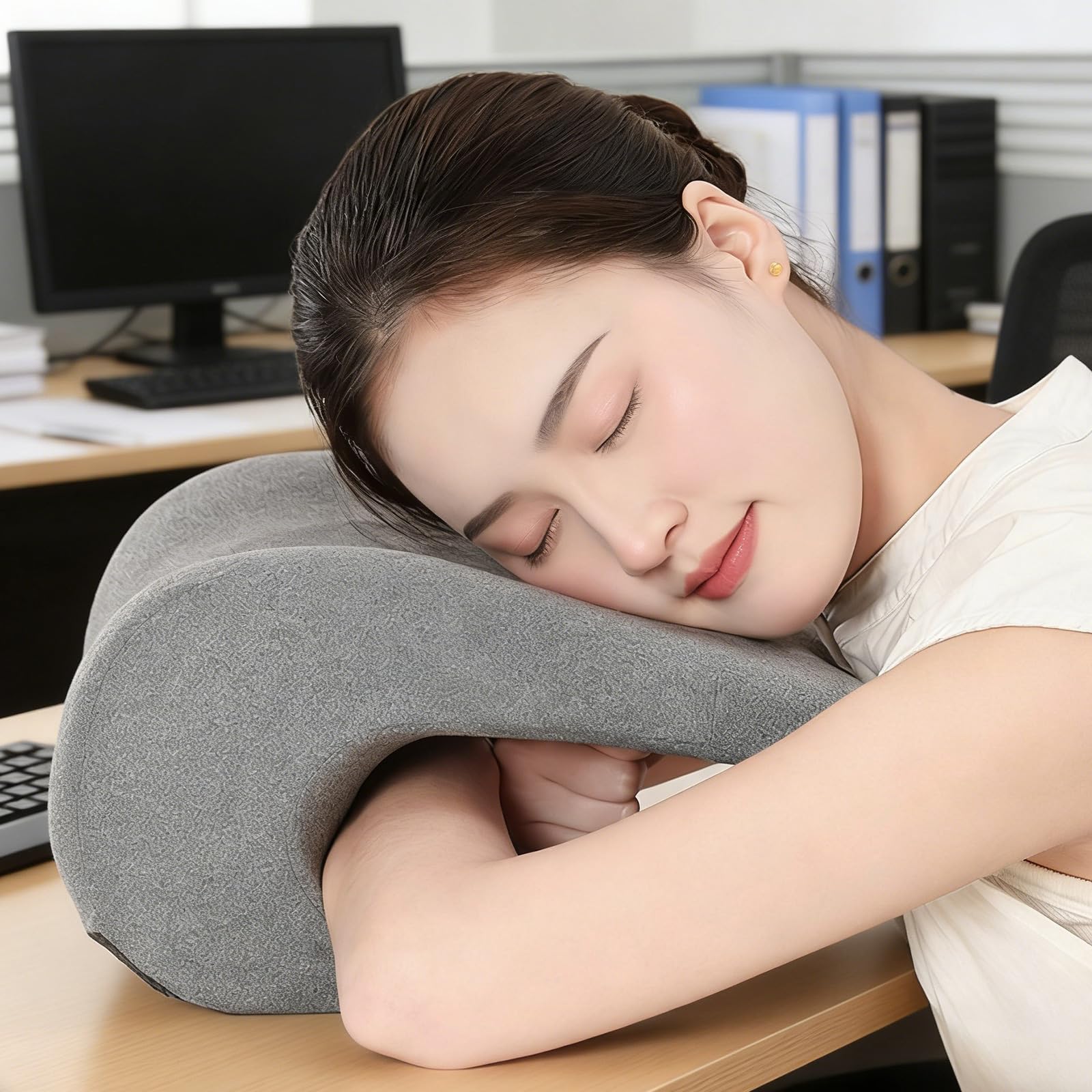 Poggiatesta ergonomico per sedia in memory foam per collo e sonno Cuscino poggiatesta per sedia comfort per dormire e un pisolino