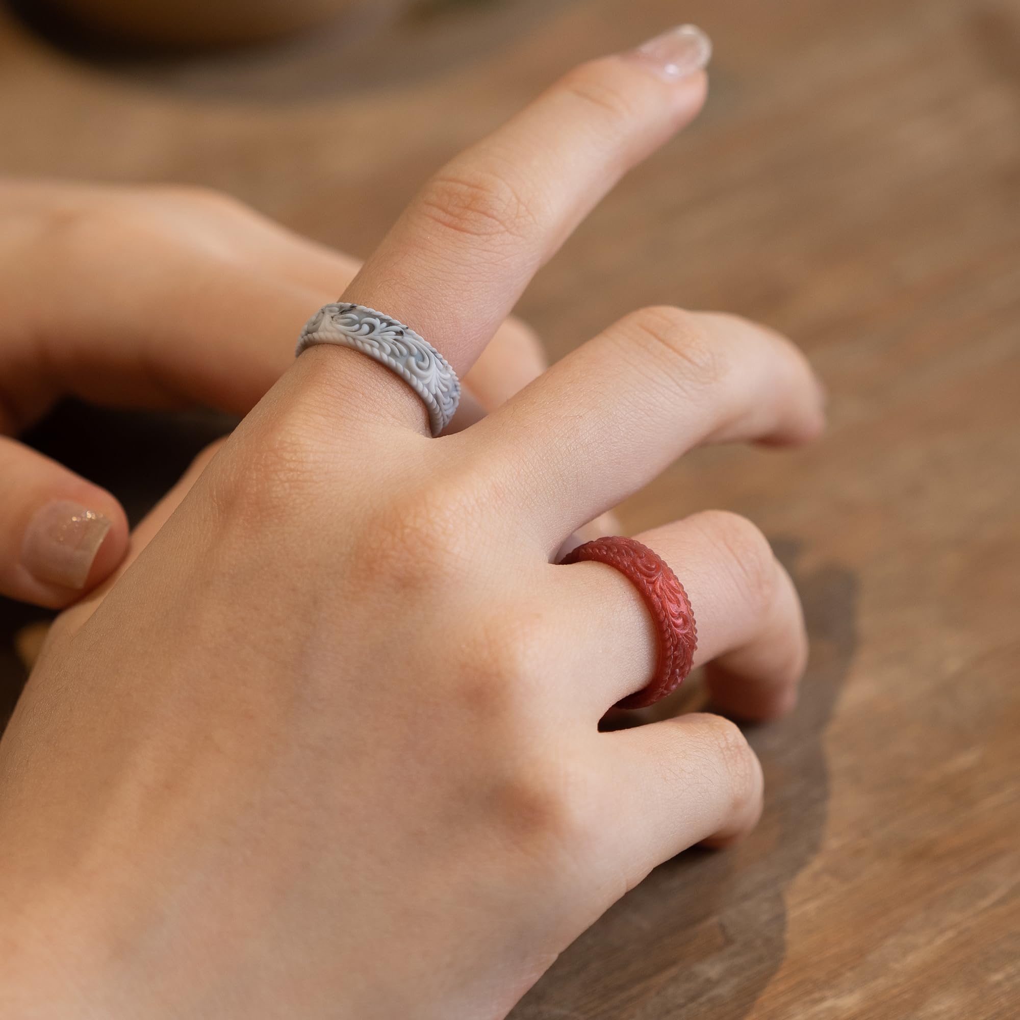 Zollen Silicone Wedding Rings For Women 4 Packs