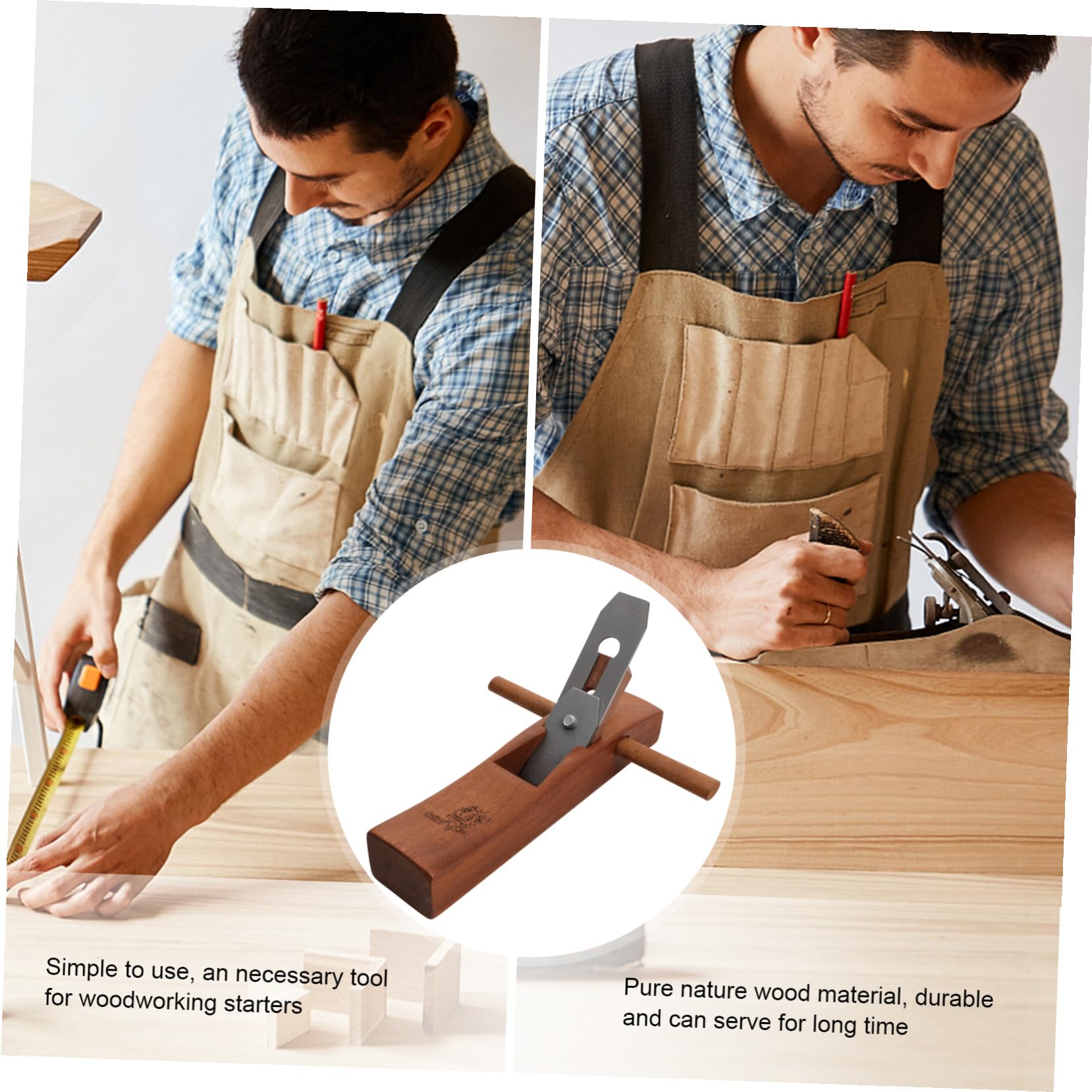 LALAFINA Pialla Manuale per Lavorazione del Legno in Legno e Lama in Acciaio Utensile Portatile per Falegnami e Carpentieri Dispositivo Durevole Facile da Usare