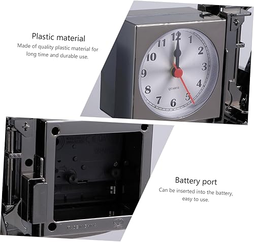 Miniatura 8 de HEALLILY Reloj despertador de escritorio, diseño de carretilla elevadora, mesa digital con pilas, adorno único para decoración del hogar