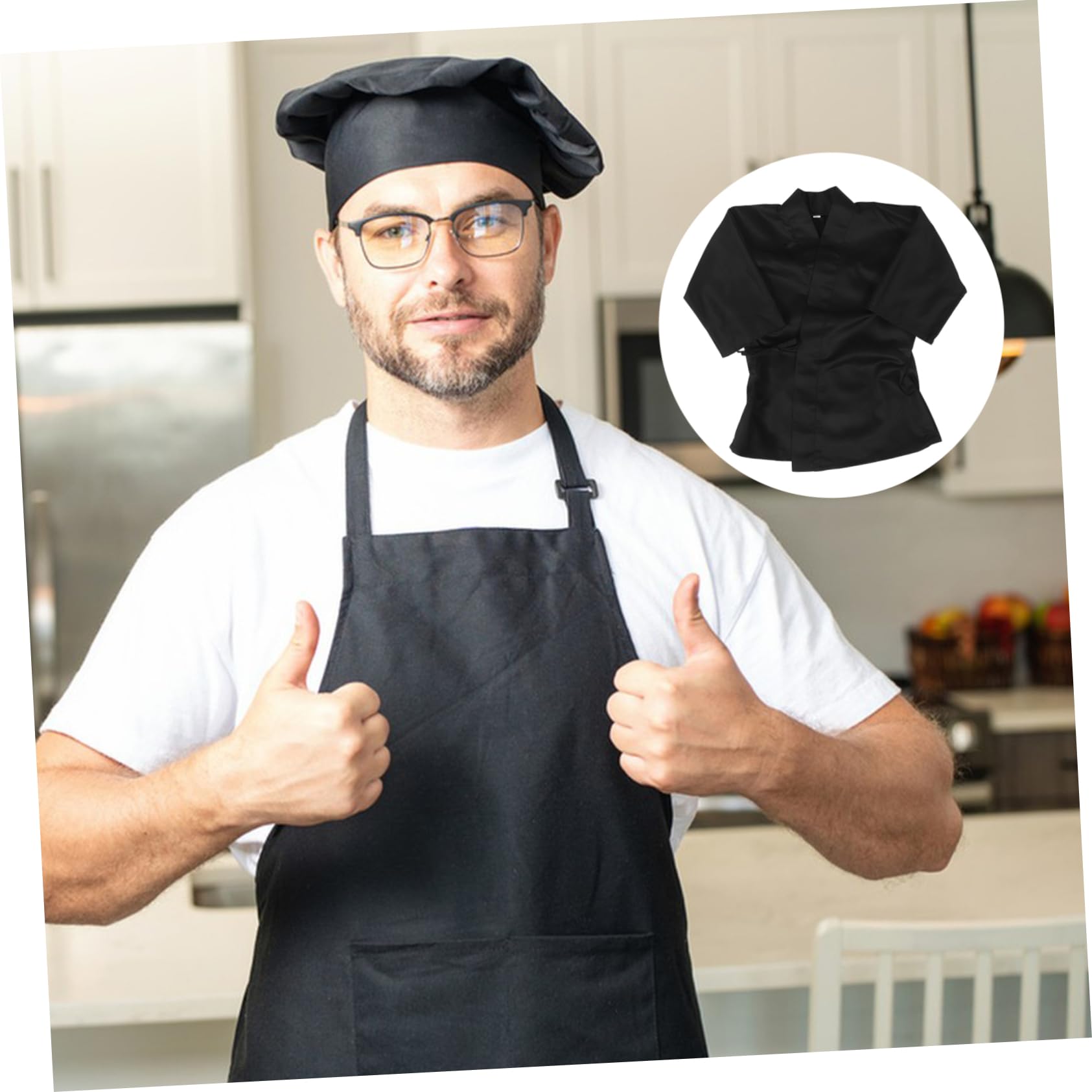 minkissy Ropa De Trabajo De Chef Japonesa Chaqueta Kimono Traje De Chef para Sushi Material Fresco para Bares De Sushi y Restaurantes Japoneses