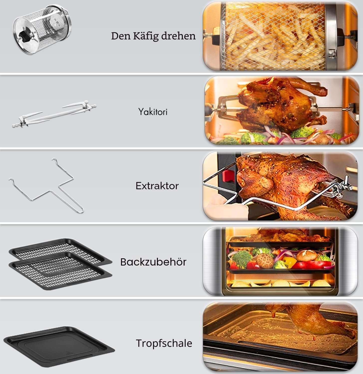 Heißluftfritteuse,10L Air fryer Fritteuse,Uten XXL Heißluft-ofen,12 in 1 Heissluftfritteuse mit digitalen LED-Display, 6 Zubehör & Rezeptbuch, Edelstahl,1500W