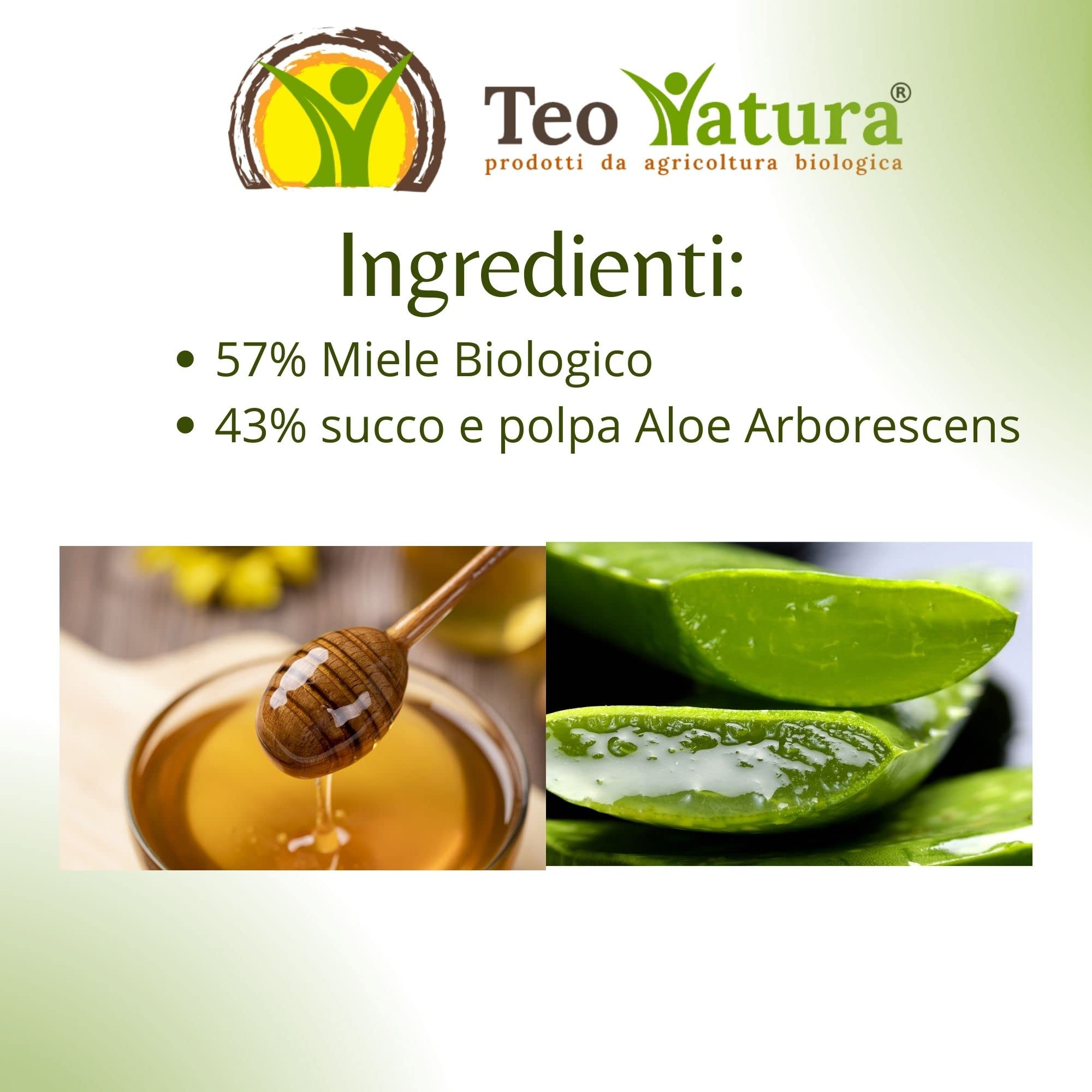 Teo Natura Sinergia 2 – Integratore e da Bere - Ricetta di Padre Zago (senza Alcool) con Aloe Arborescens e Miele Biologico - 500 ml (Confezione da 1)