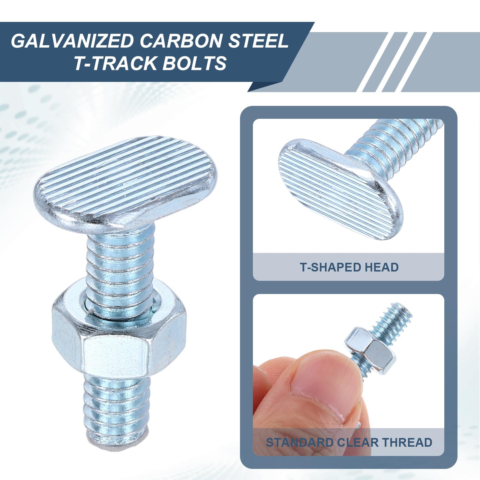 PATIKIL 1/4"-20 x 2-1/2" T Track Bolts - Image 3