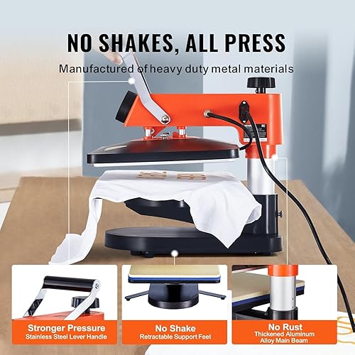 Miniatura 5 de Máquina de prensa de calor 5 en 1, calentamiento rápido de 12 x 15 pulgadas, transferencia de sublimación digital de 360 grados, impresora de