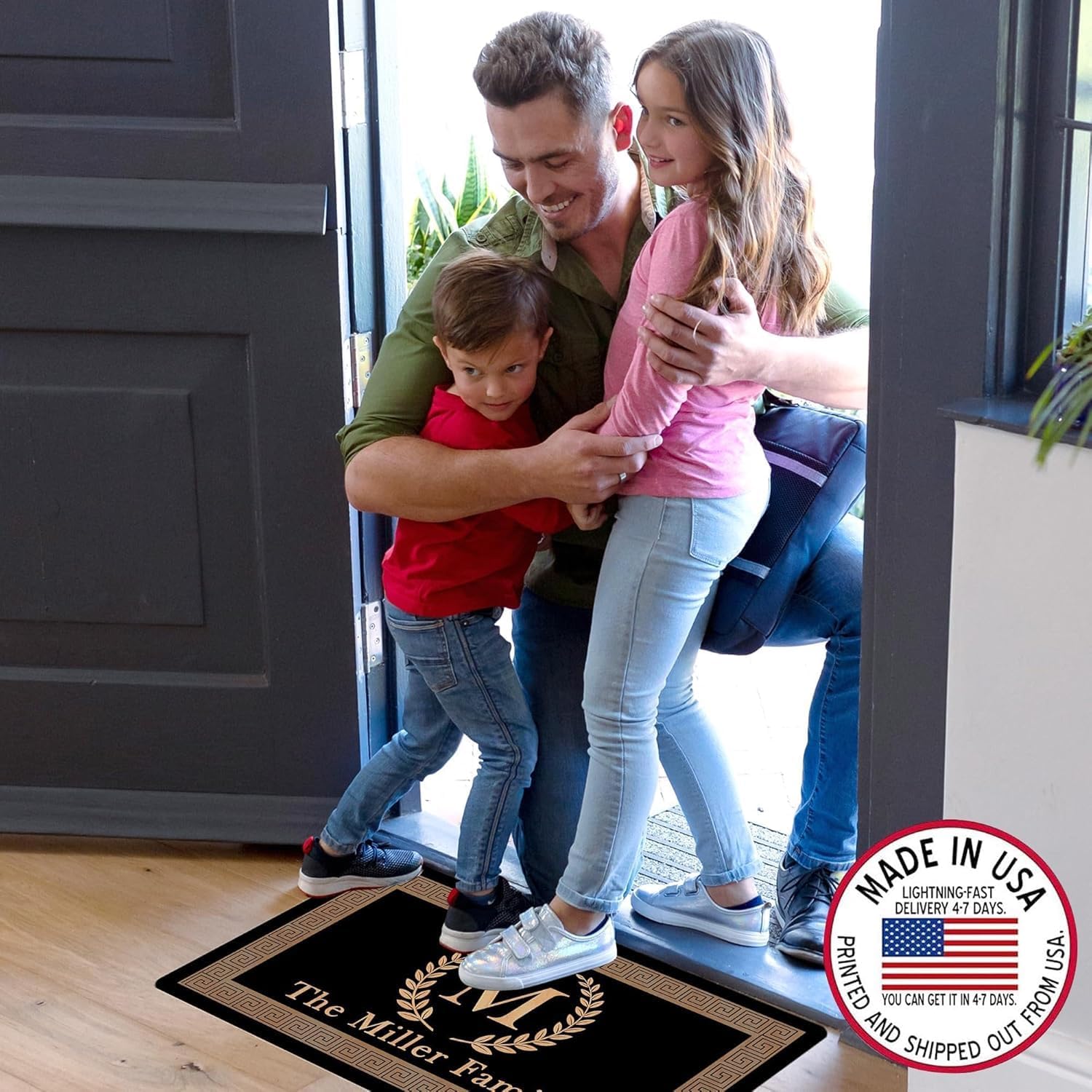 Personlized Welcome Mats Outdoor for Front Door - Custom Welcome Initials Door Mats Outdoor Entrance (30"*18")