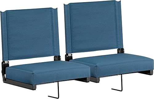 Vista 118 de EMMA + OLIVER Silla de estadio ligera con asiento ultra acolchado, 500 libras. Clasificado Verde cazador