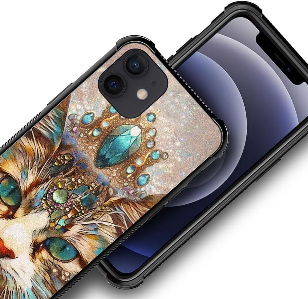 Compatible with iPhone 11,H Gem Cat Pattern Design,H Scratch and Shock Resistant Rugged TPU Protective Case for iPhone 11 6.1 Inch image 2