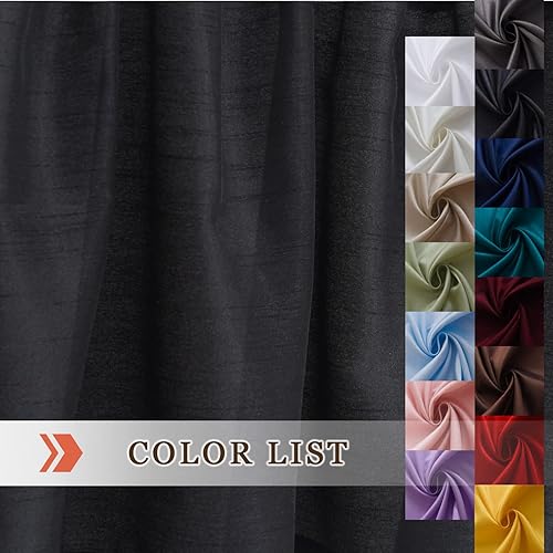 Miniatura 5 de Juego de cortinas de cocina de seda sintética de 36 pulgadas de largo, cortinas de café, cenefas con bolsillo para barra para sala de estar,