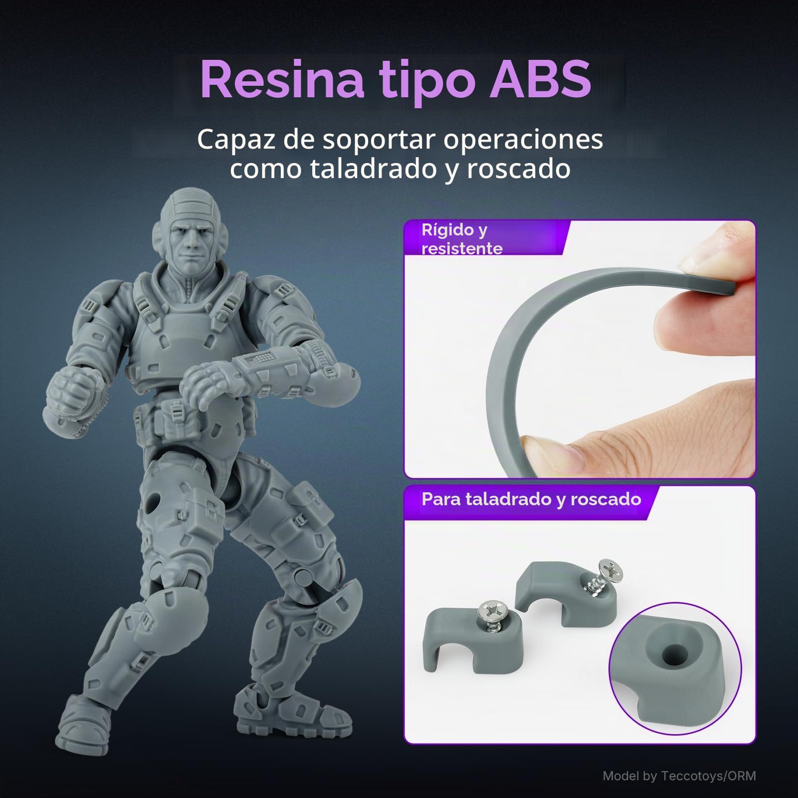 RESIONE Tough74 V2 Resina ABS Like Tipo ABS para Impresoras 3D LCD, DLP y MSLA – Alta Precisión y Resistente al Desgaste – Gris 1000g